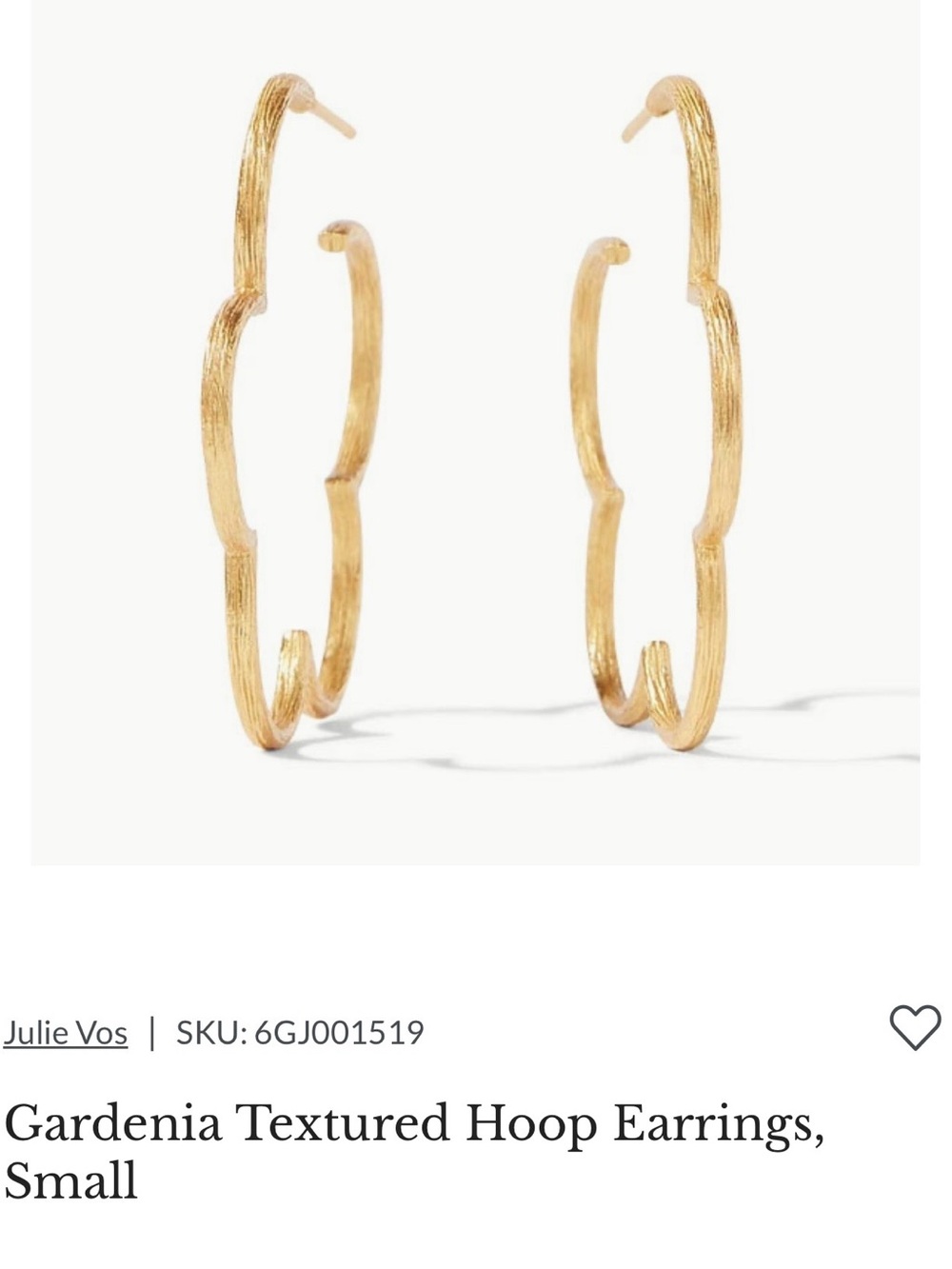 Julie Vos Gold Textured Gardenia Small Hoop Earrings